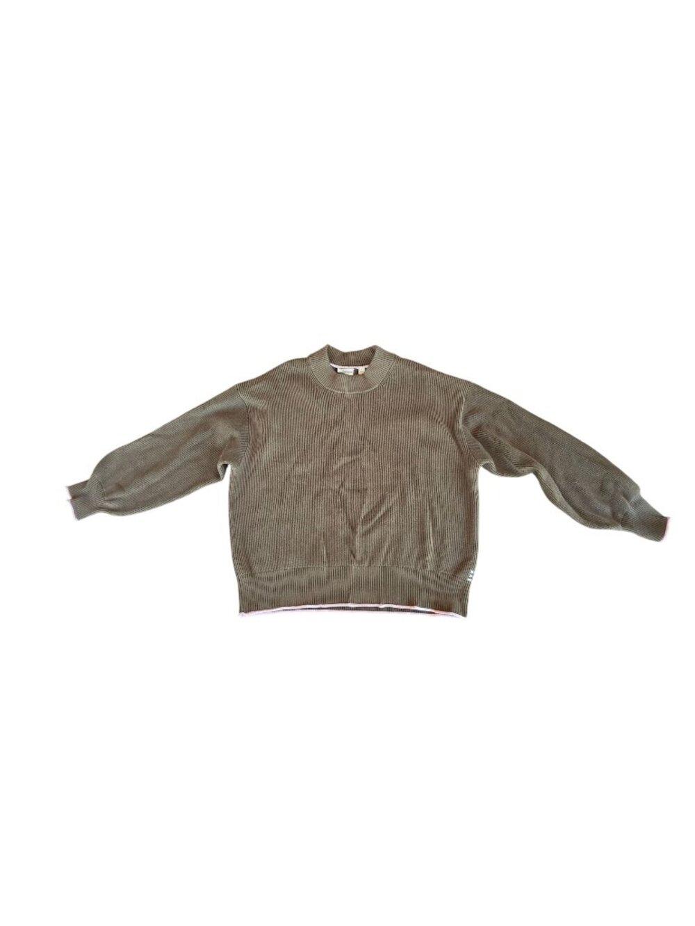 Scotch & Soda Ribbed Crewneck Sweater XL Taupe Khaki Quiet Luxury Coastal
